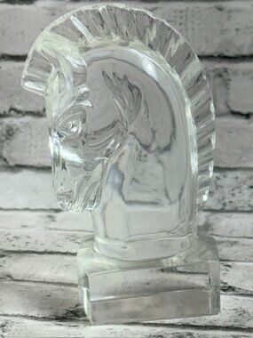 Vintage Steuben Glass Crystal Trojan horse Bust Figurine Paperweight Sculpture